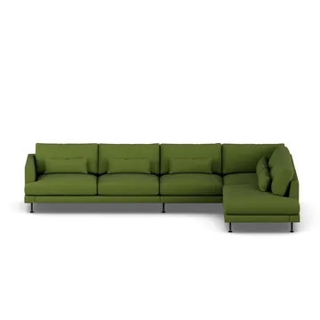 Bredhult sofa - Luiza Green 3975-zwart staal, 4-zits B1 - 1898