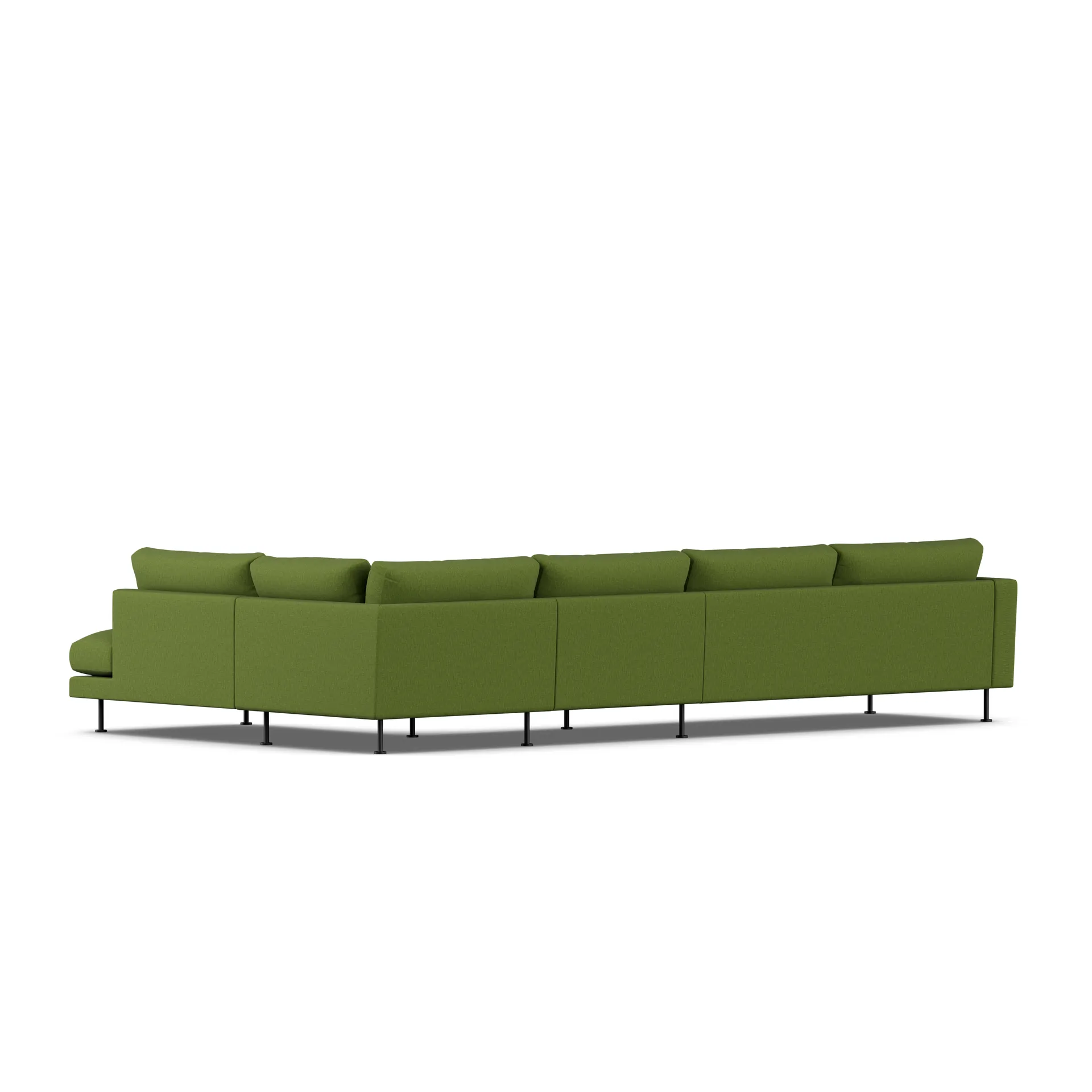 Bredhult sofa, Luiza Green 3975-zwart staal, 4-zits B1 1898