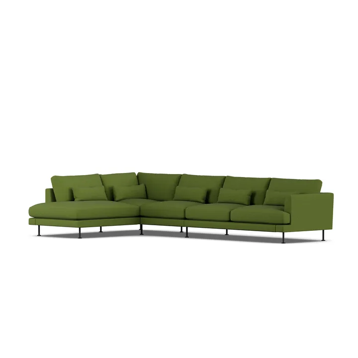 Bredhult sofa - Luiza Green 3975-zwart staal, 4-zits B2 - 1898