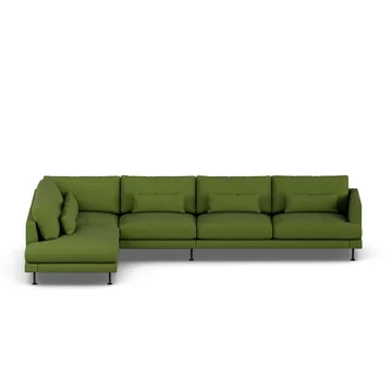 Bredhult sofa - Luiza Green 3975-zwart staal, 4-zits B2 - 1898