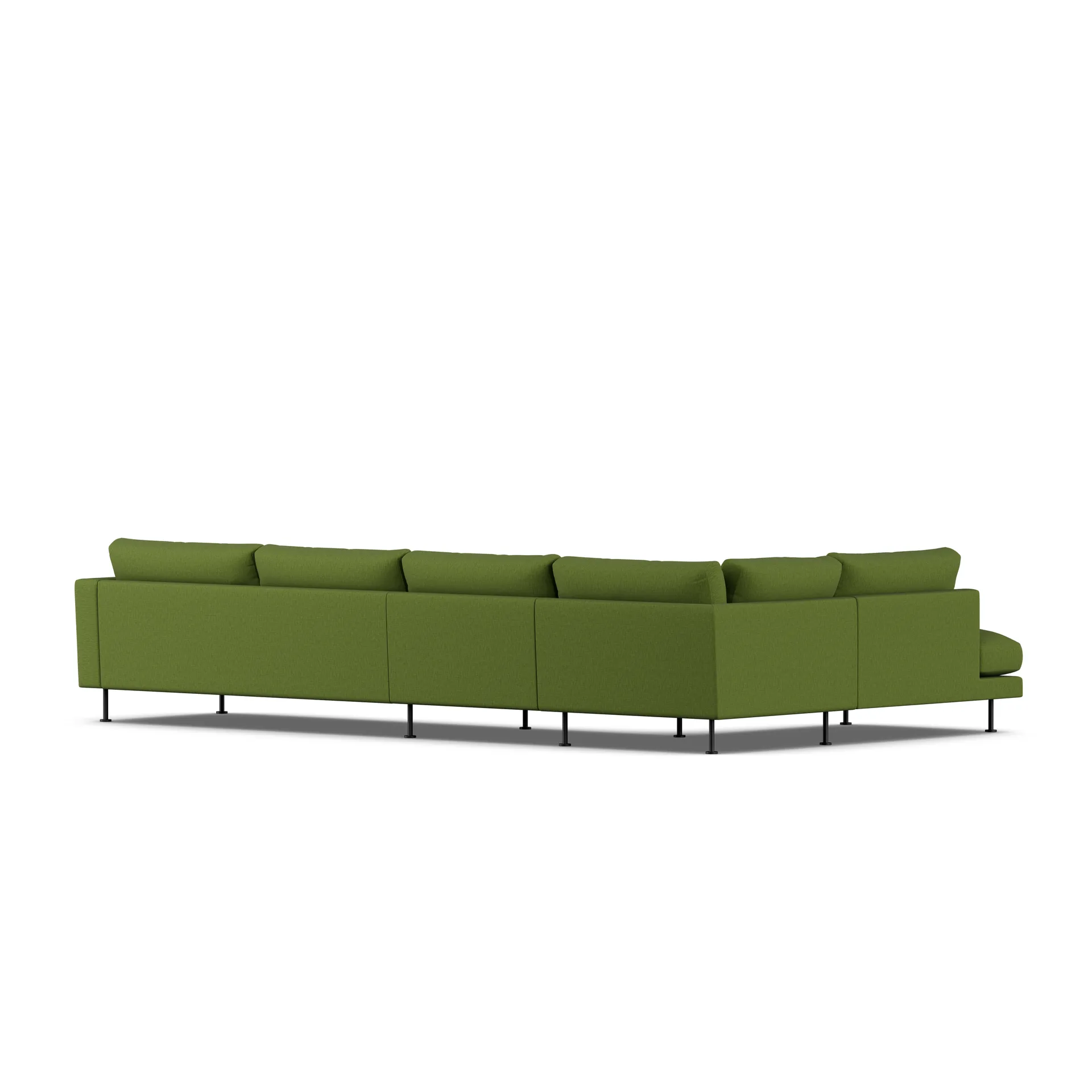 Bredhult sofa, Luiza Green 3975-zwart staal, 4-zits B2 1898