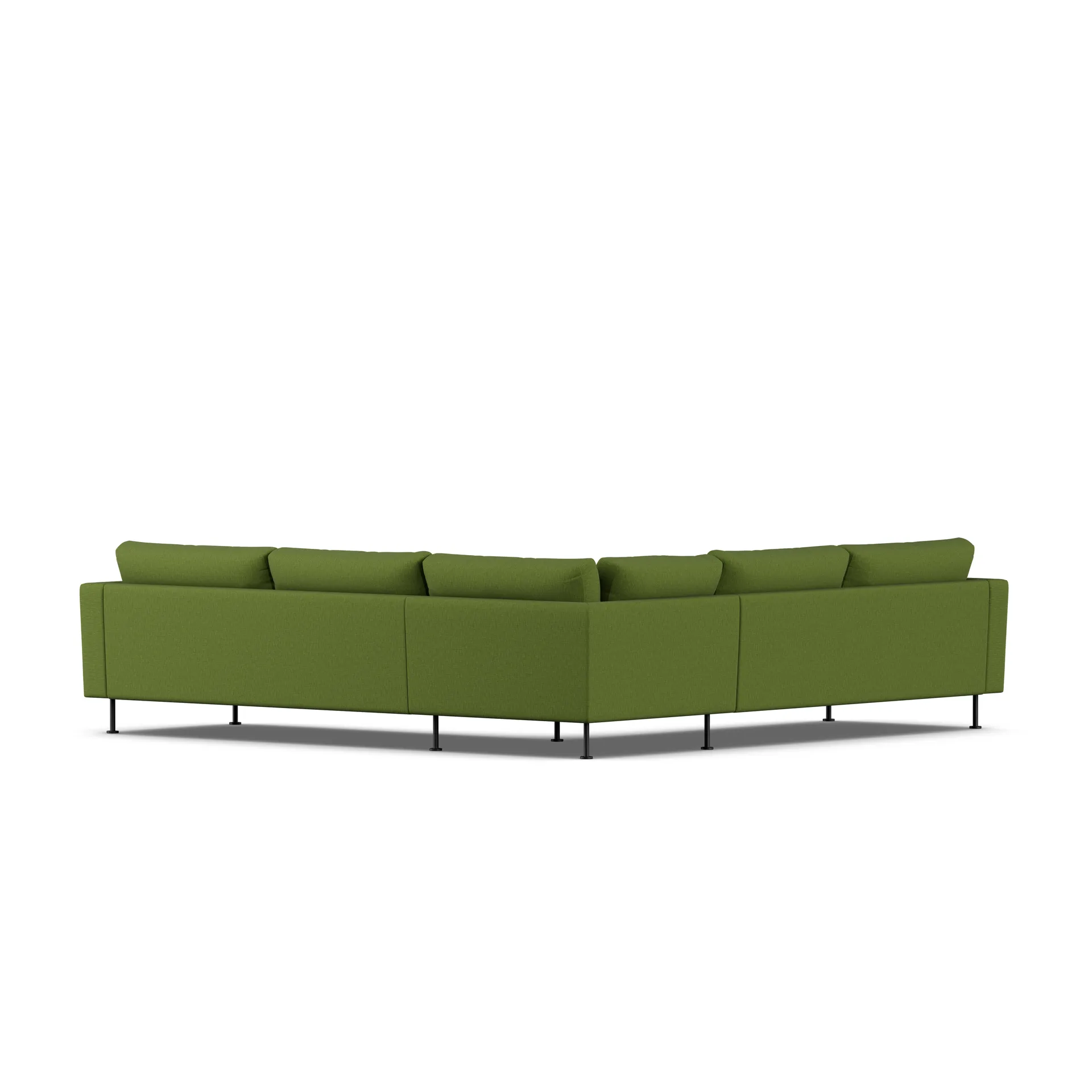 Bredhult sofa, Luiza Green 3975-zwart staal, hoekbank F 1898