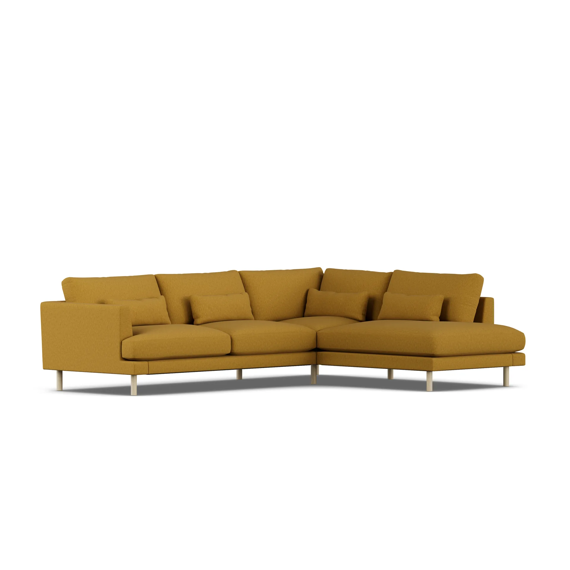 Bredhult sofa, Luiza Mustard 3972-witgeoliede eiken, 3-zits A1 1898
