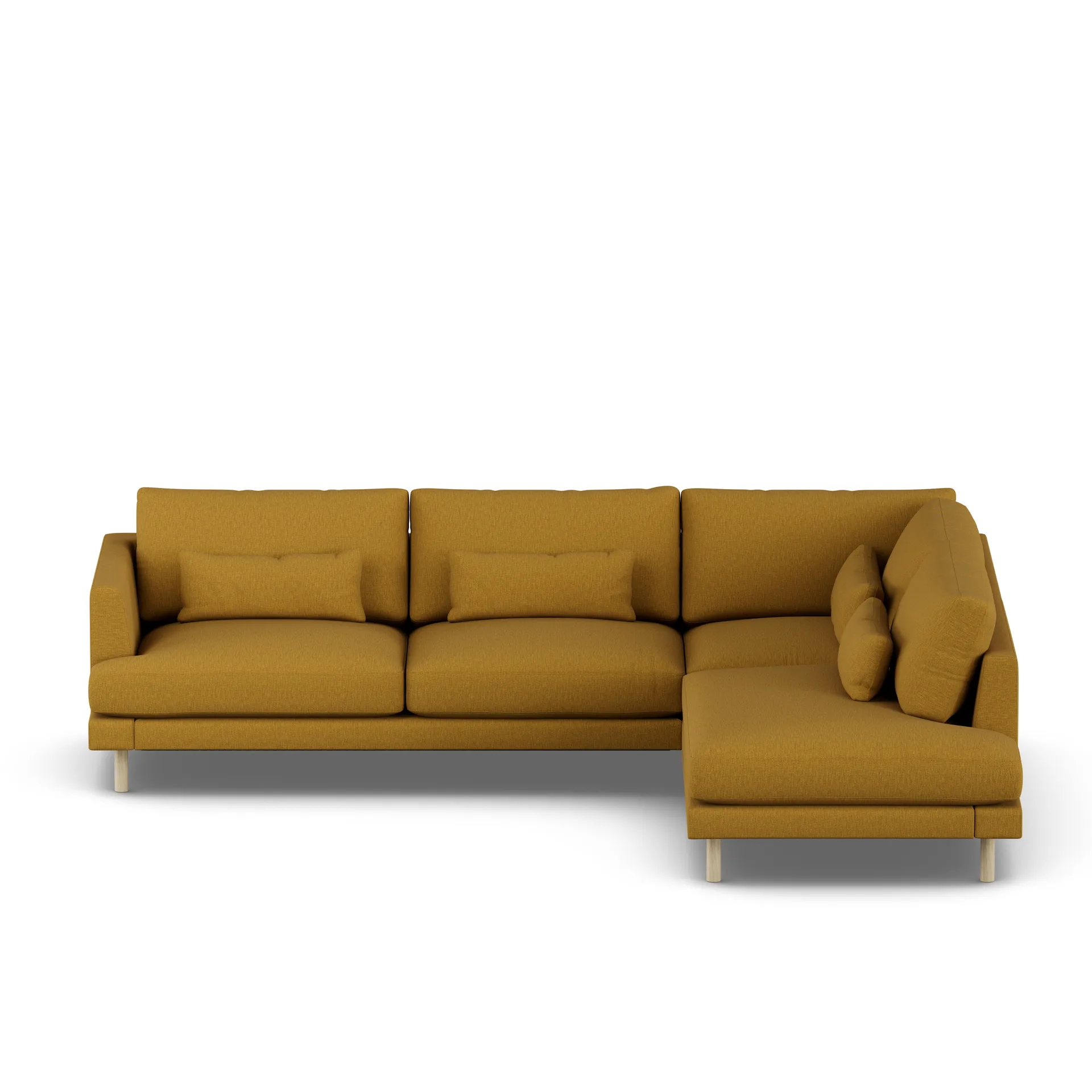 Bredhult sofa, Luiza Mustard 3972-witgeoliede eiken, 3-zits A1 1898