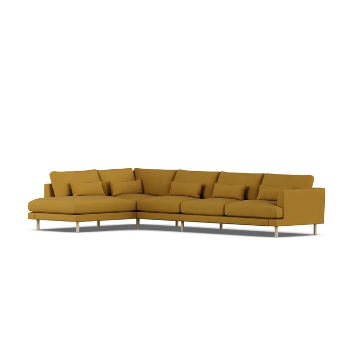 Bredhult sofa - Luiza Mustard 3972-witgeoliede eiken, 4-zits B2 - 1898