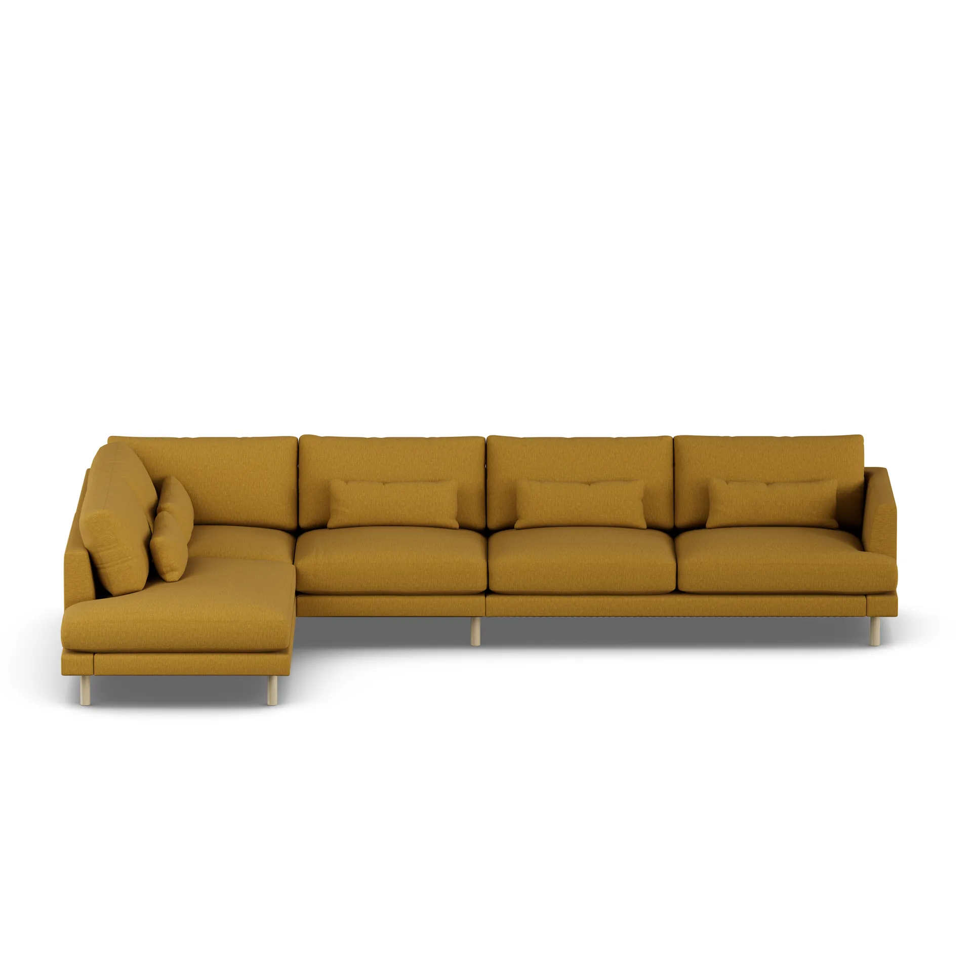 Bredhult sofa, Luiza Mustard 3972-witgeoliede eiken, 4-zits B2 1898