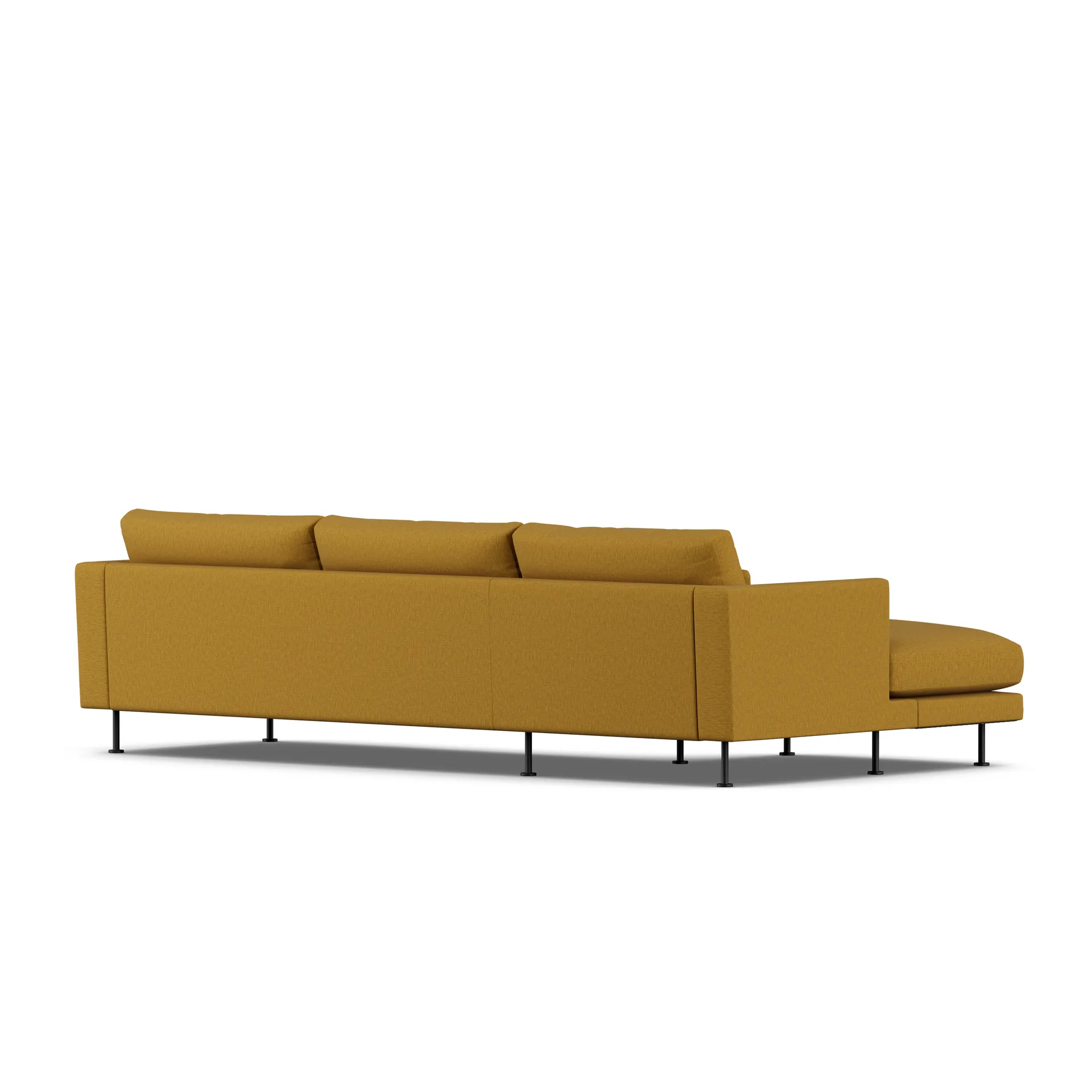 Bredhult sofa, Luiza Mustard 3972-zwart staal, 2,5-zits C2 1898
