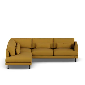 Bredhult sofa - Luiza Mustard 3972-zwart staal, 3-zits A2 - 1898