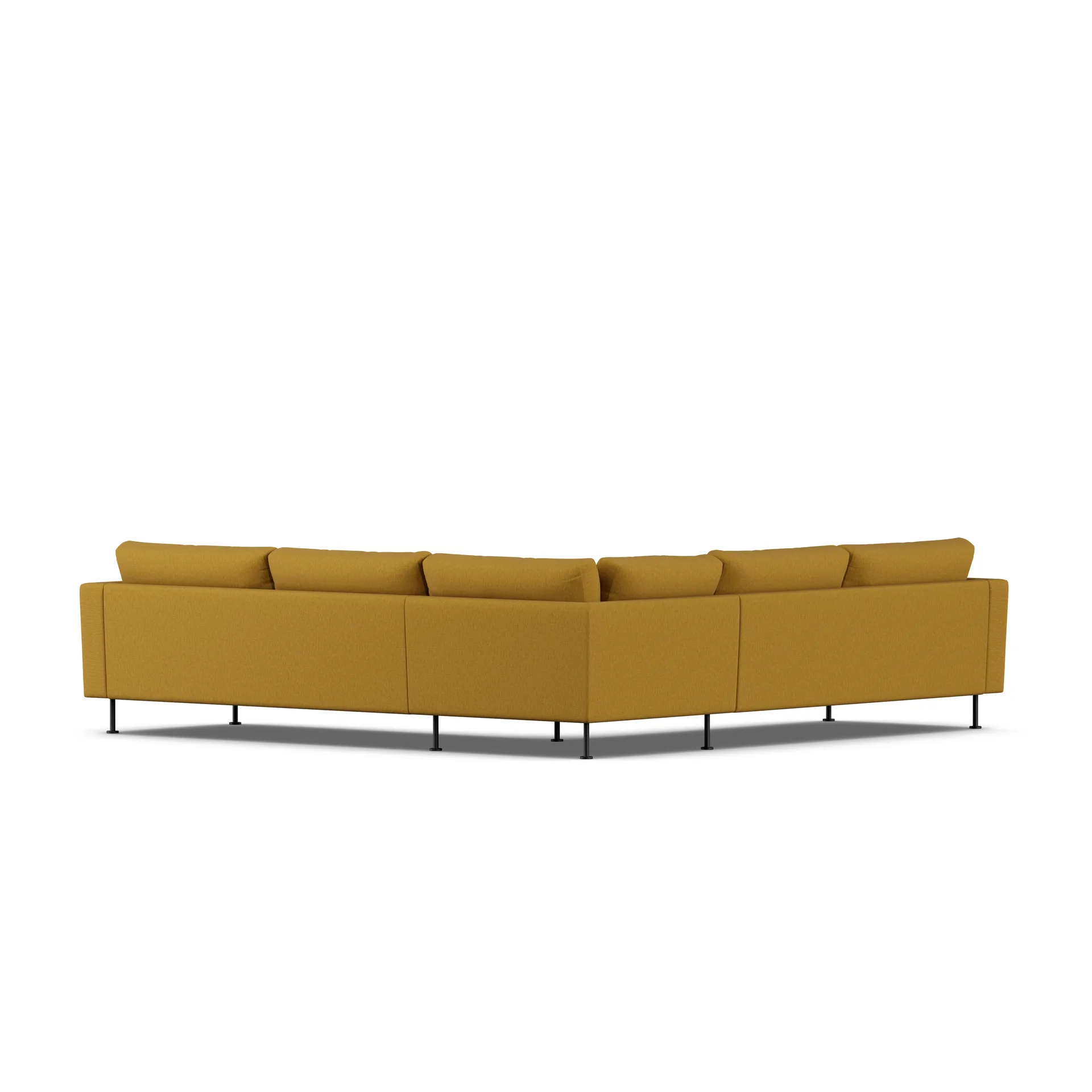 Bredhult sofa, Luiza Mustard 3972-zwart staal, hoekbank F 1898