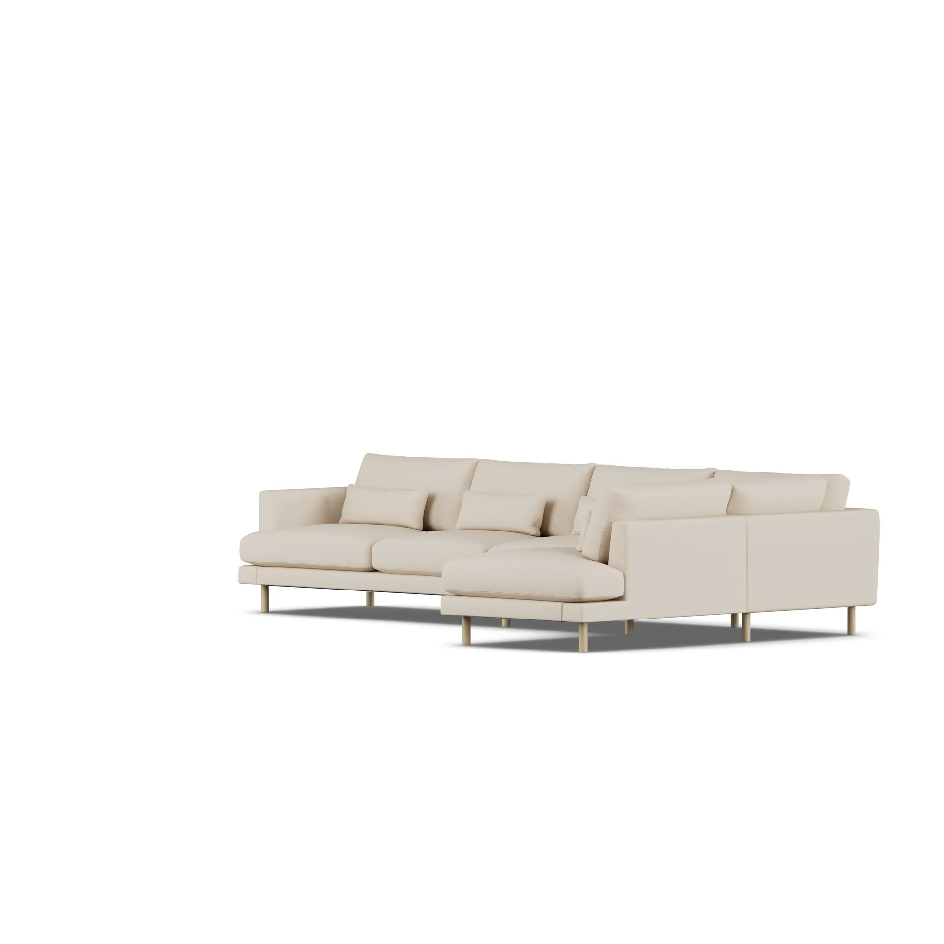 Bredhult sofa, Same Beige 6670-witgeoliede eiken, 4-zits B1 1898