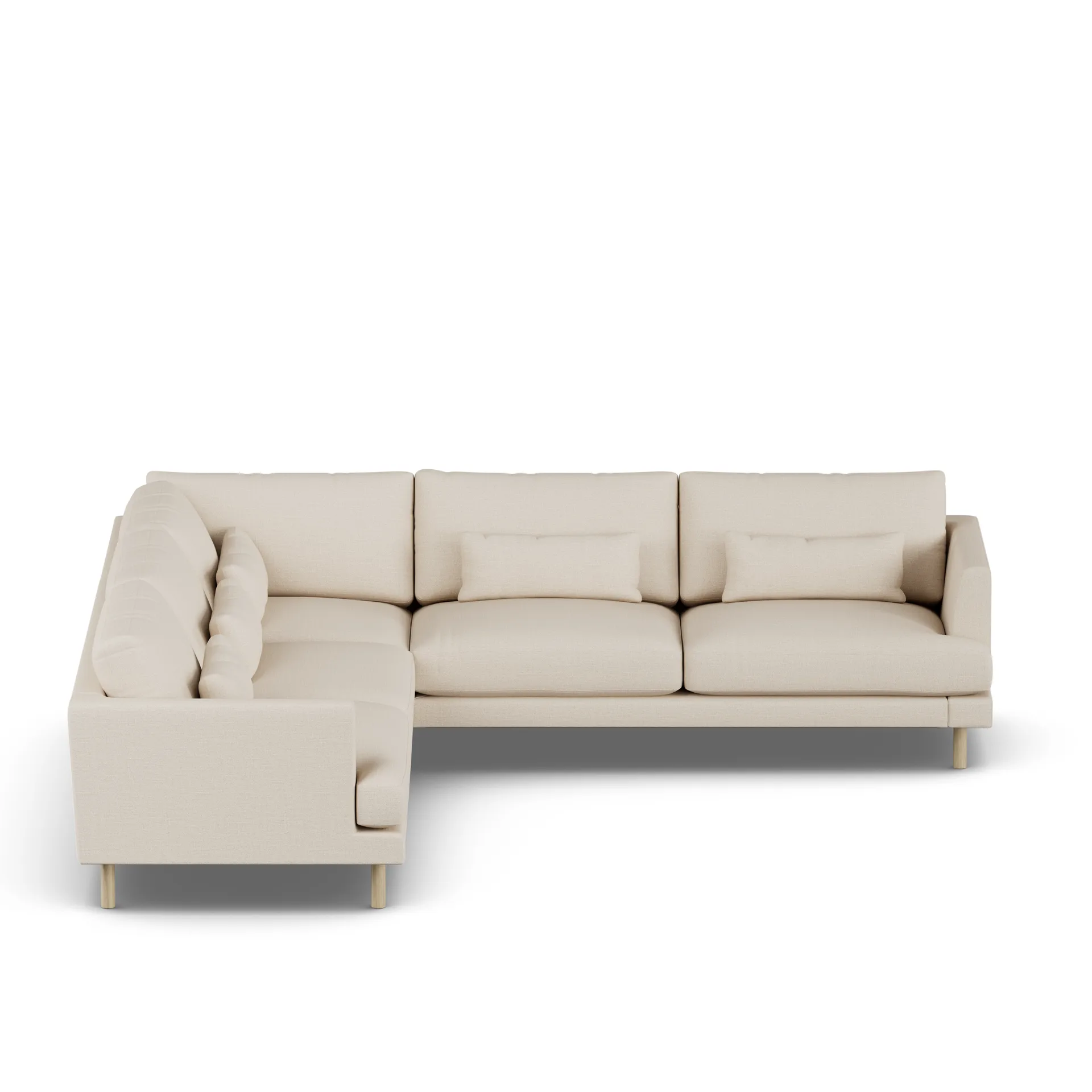 Bredhult sofa, Same Beige 6670-witgeoliede eiken, hoekbank F 1898