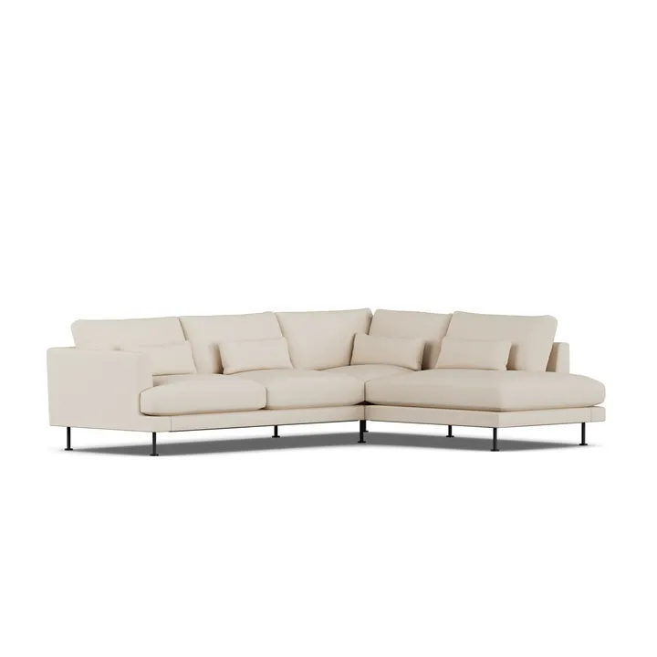 Bredhult sofa - Same Beige 6670-zwart staal, 3-zits A1 - 1898