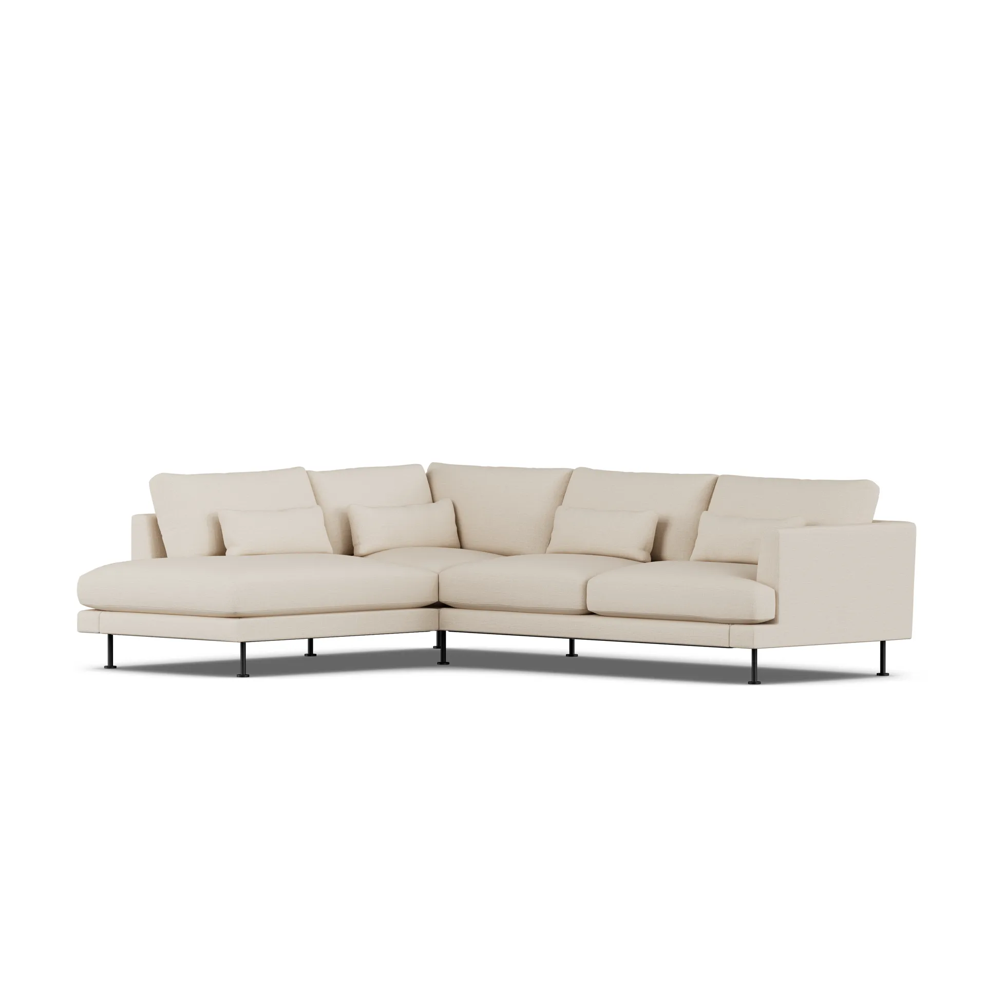 Bredhult sofa, Same Beige 6670-zwart staal, 3-zits A2 1898
