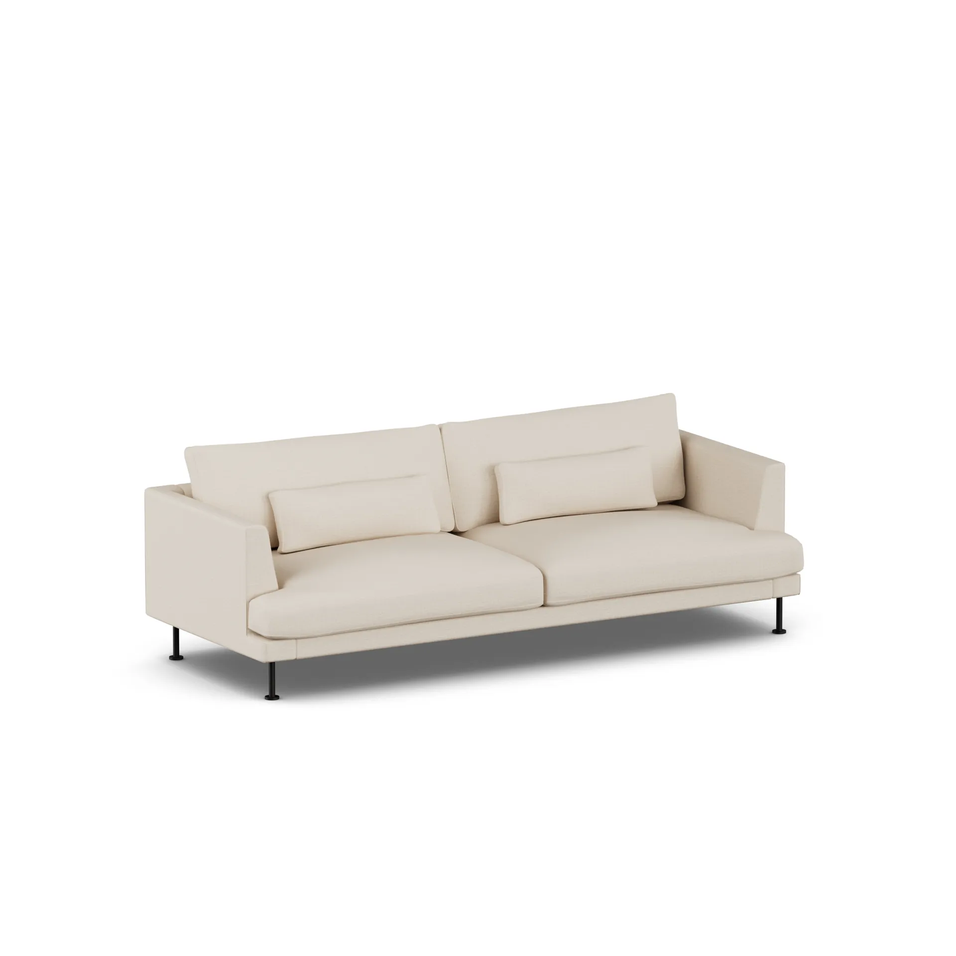 Bredhult sofa, Same Beige 6670-zwart staal, 3-zits 1898