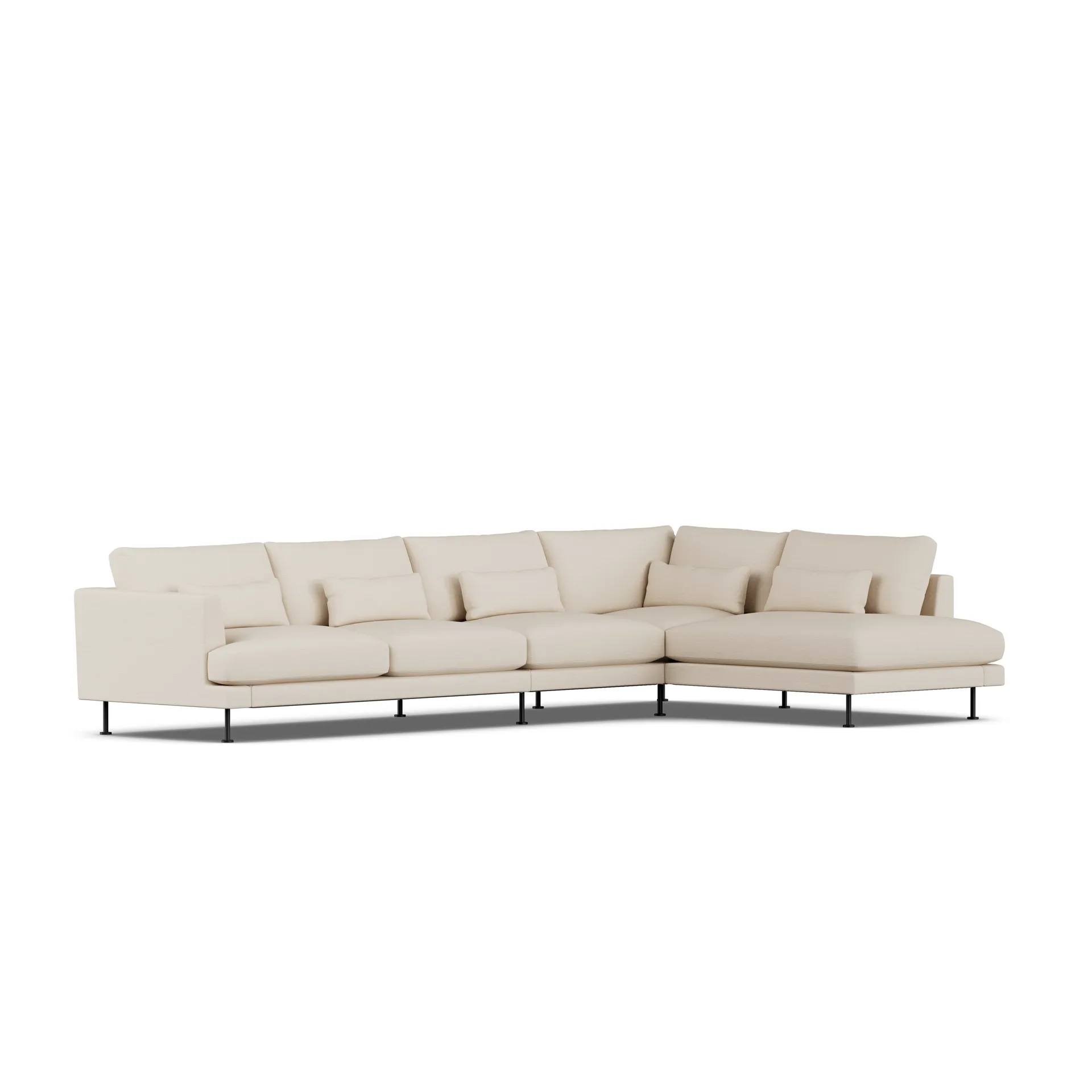 Bredhult sofa, Same Beige 6670-zwart staal, 4-zits B1 1898
