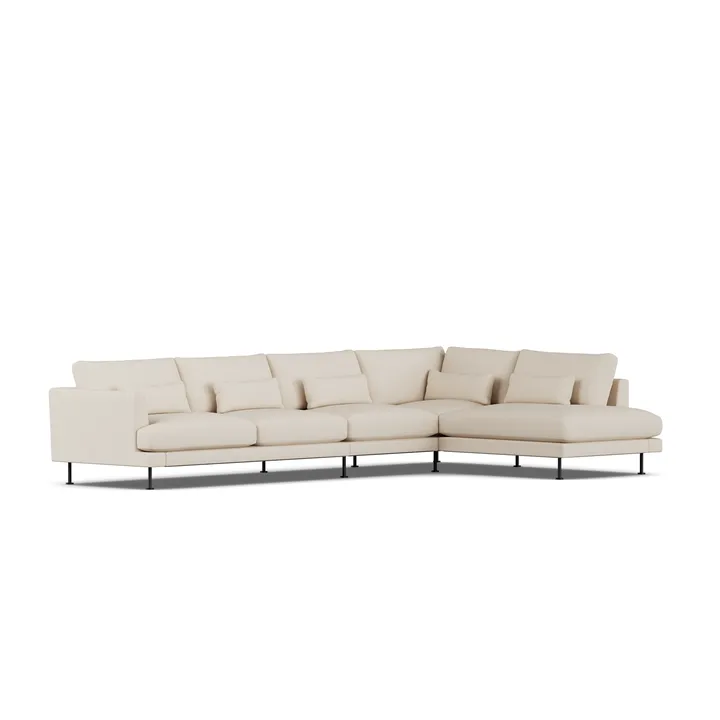 Bredhult sofa - Same Beige 6670-zwart staal, 4-zits B1 - 1898