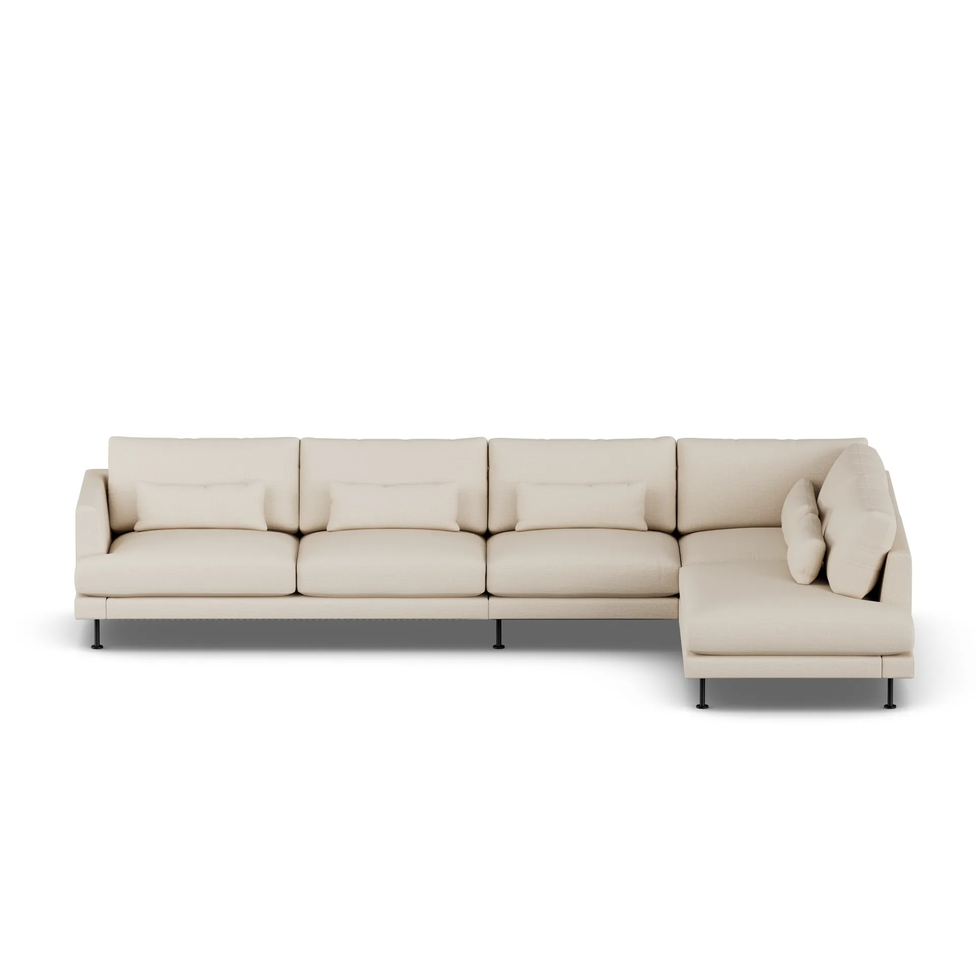 Bredhult sofa, Same Beige 6670-zwart staal, 4-zits B1 1898