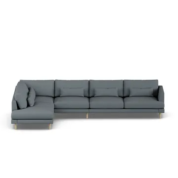 Bredhult sofa - Same Blue 6678-witgeoliede eiken, 4-zits B2 - 1898