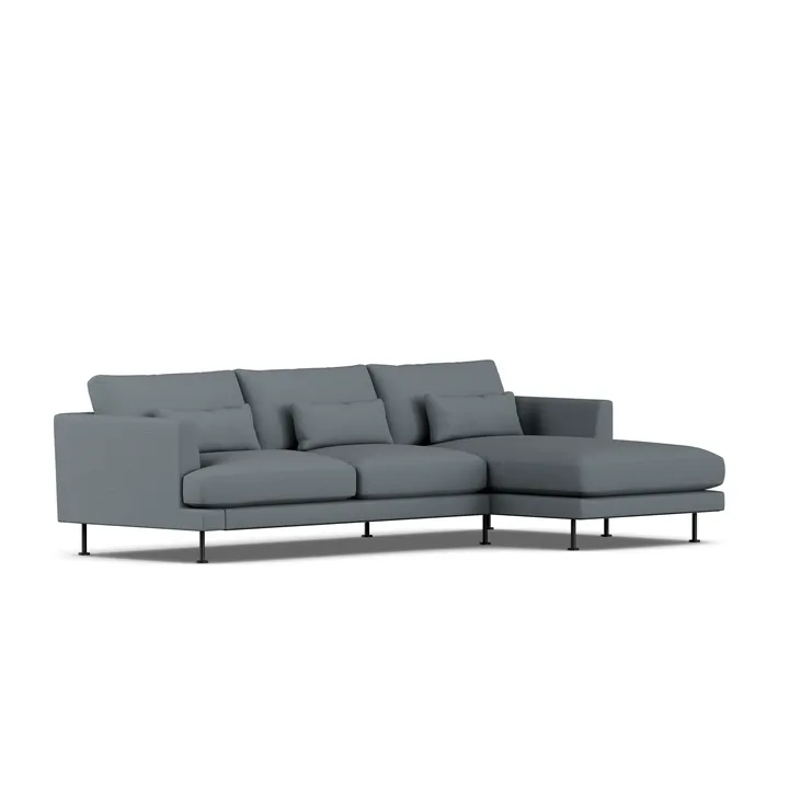Bredhult sofa - Same Blue 6678-zwart staal, 2,5-zits C1 - 1898