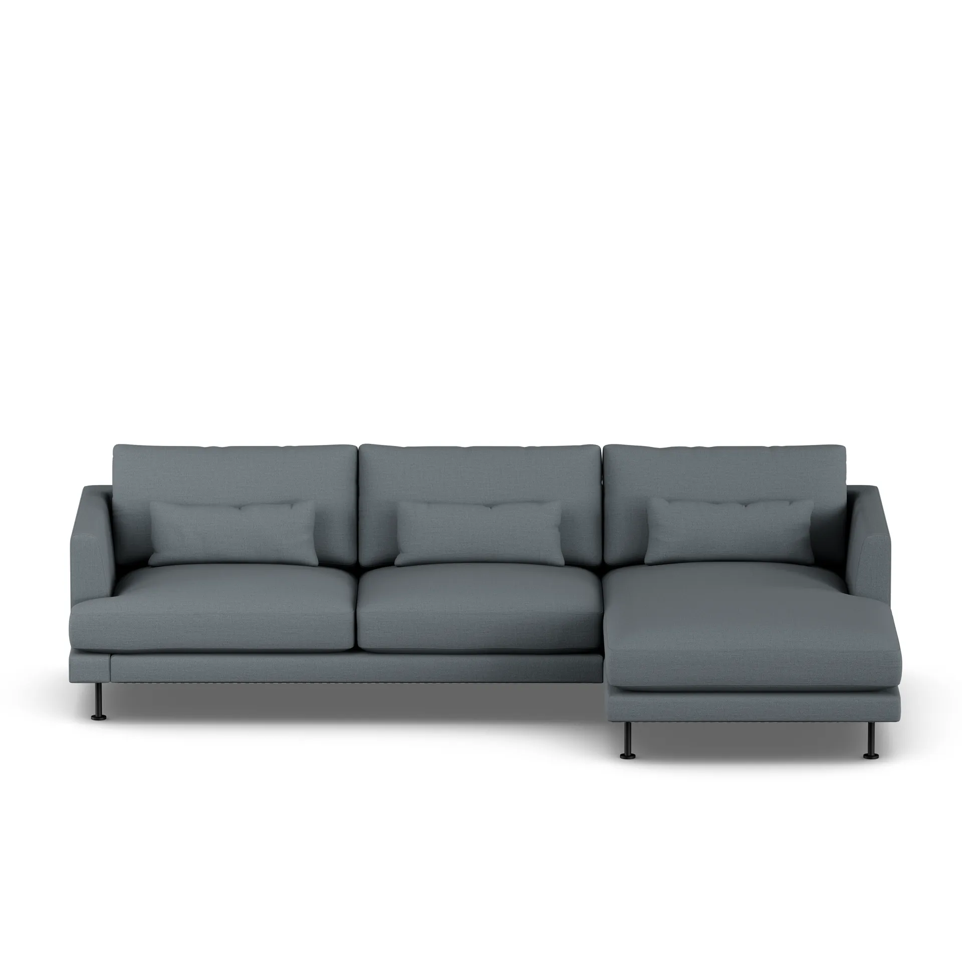 Bredhult sofa, Same Blue 6678-zwart staal, 2,5-zits C1 1898