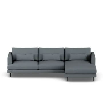 Bredhult sofa - Same Blue 6678-zwart staal, 2,5-zits C1 - 1898