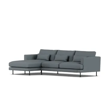 Bredhult sofa - Same Blue 6678-zwart staal, 2,5-zits C2 - 1898