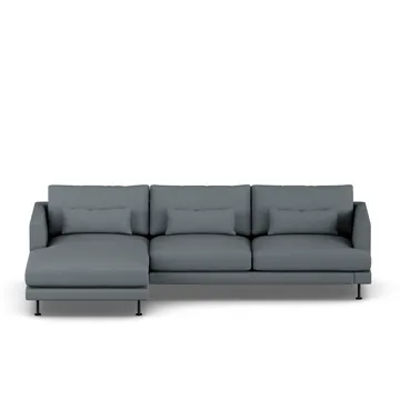 Bredhult sofa - Same Blue 6678-zwart staal, 2,5-zits C2 - 1898