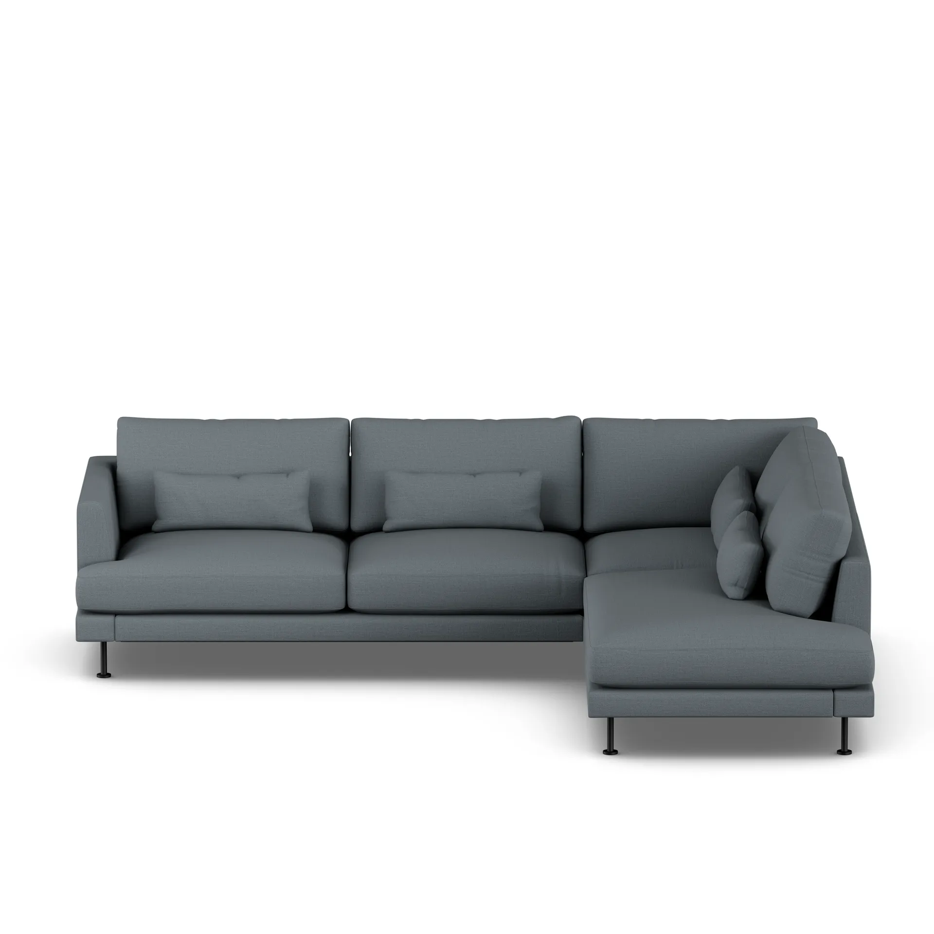 Bredhult sofa, Same Blue 6678-zwart staal, 3-zits A1 1898