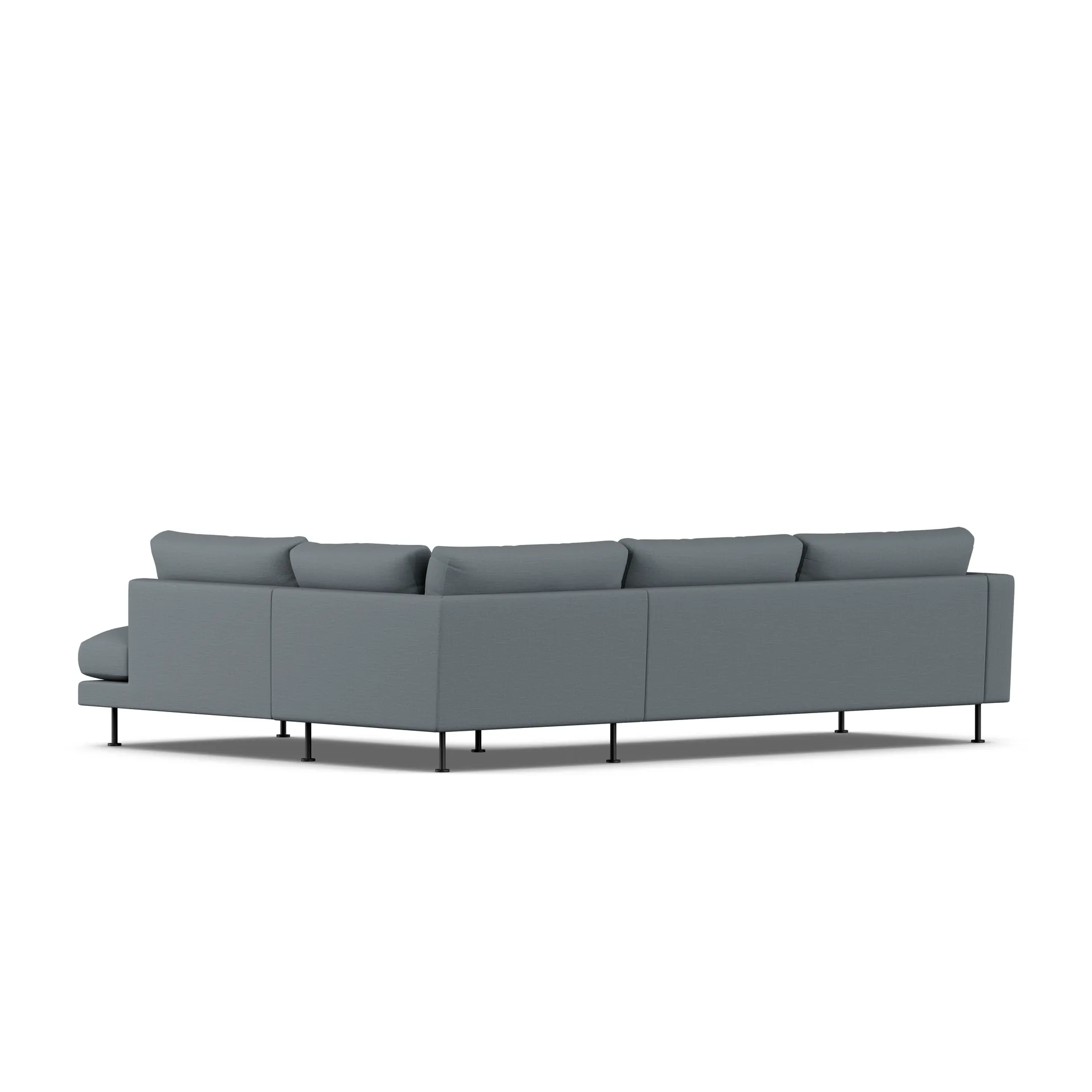Bredhult sofa, Same Blue 6678-zwart staal, 3-zits A1 1898