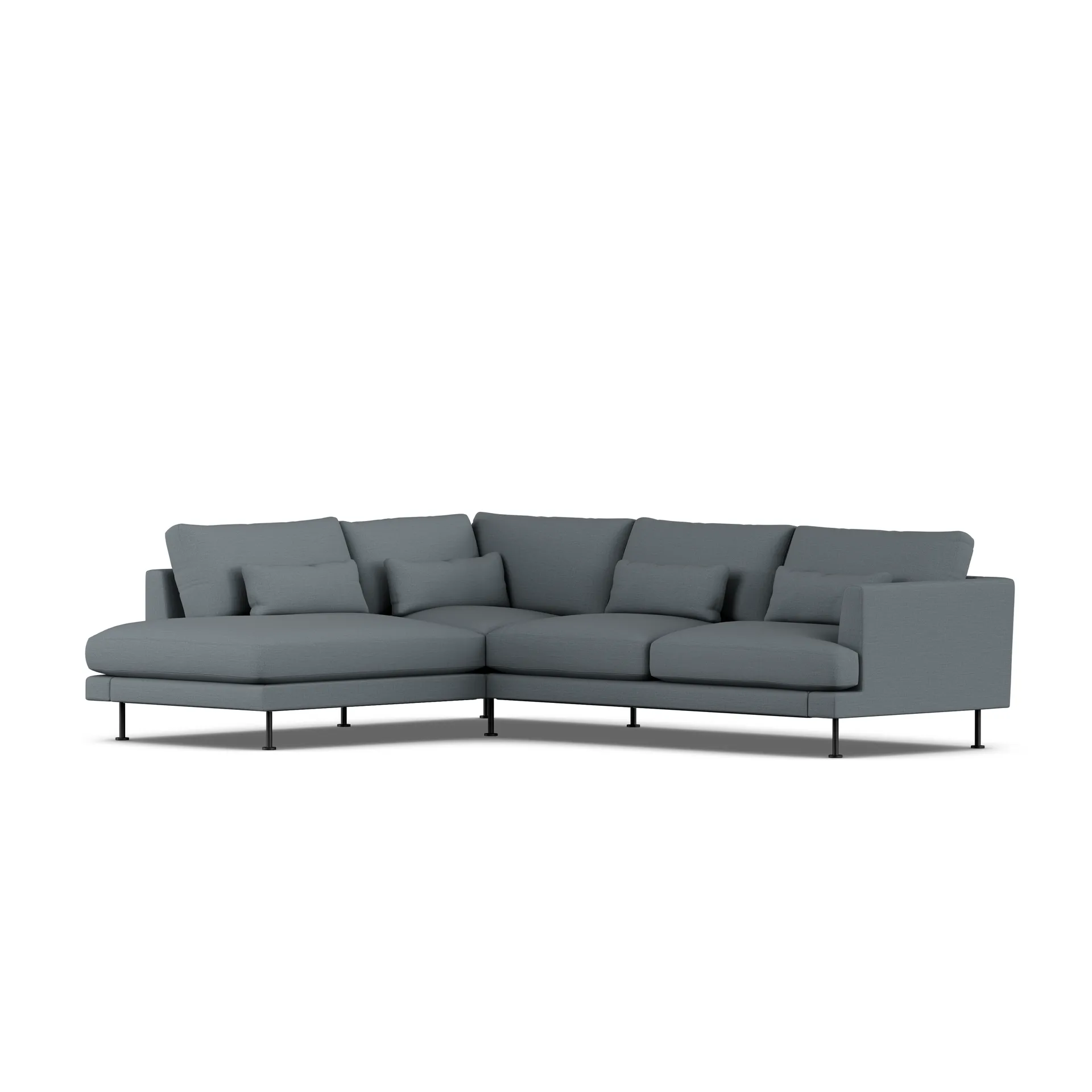 Bredhult sofa, Same Blue 6678-zwart staal, 3-zits A2 1898