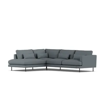 Bredhult sofa - Same Blue 6678-zwart staal, 3-zits A2 - 1898