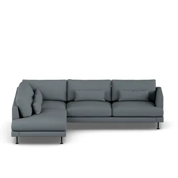 Bredhult sofa - Same Blue 6678-zwart staal, 3-zits A2 - 1898