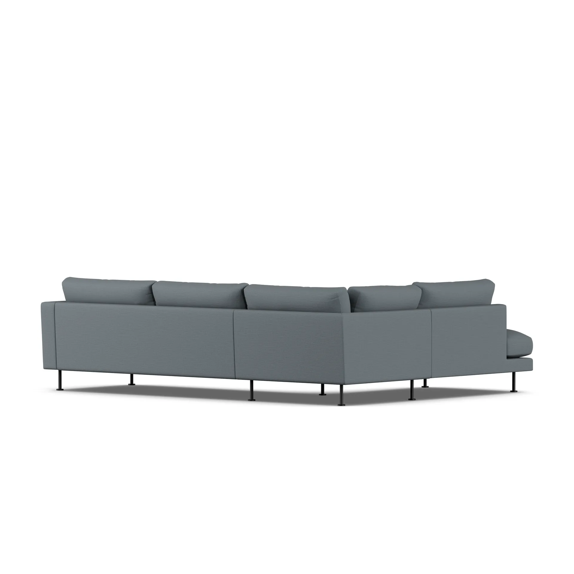 Bredhult sofa, Same Blue 6678-zwart staal, 3-zits A2 1898