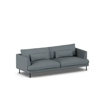 Bredhult sofa - Same Blue 6678-zwart staal, 3-zits - 1898