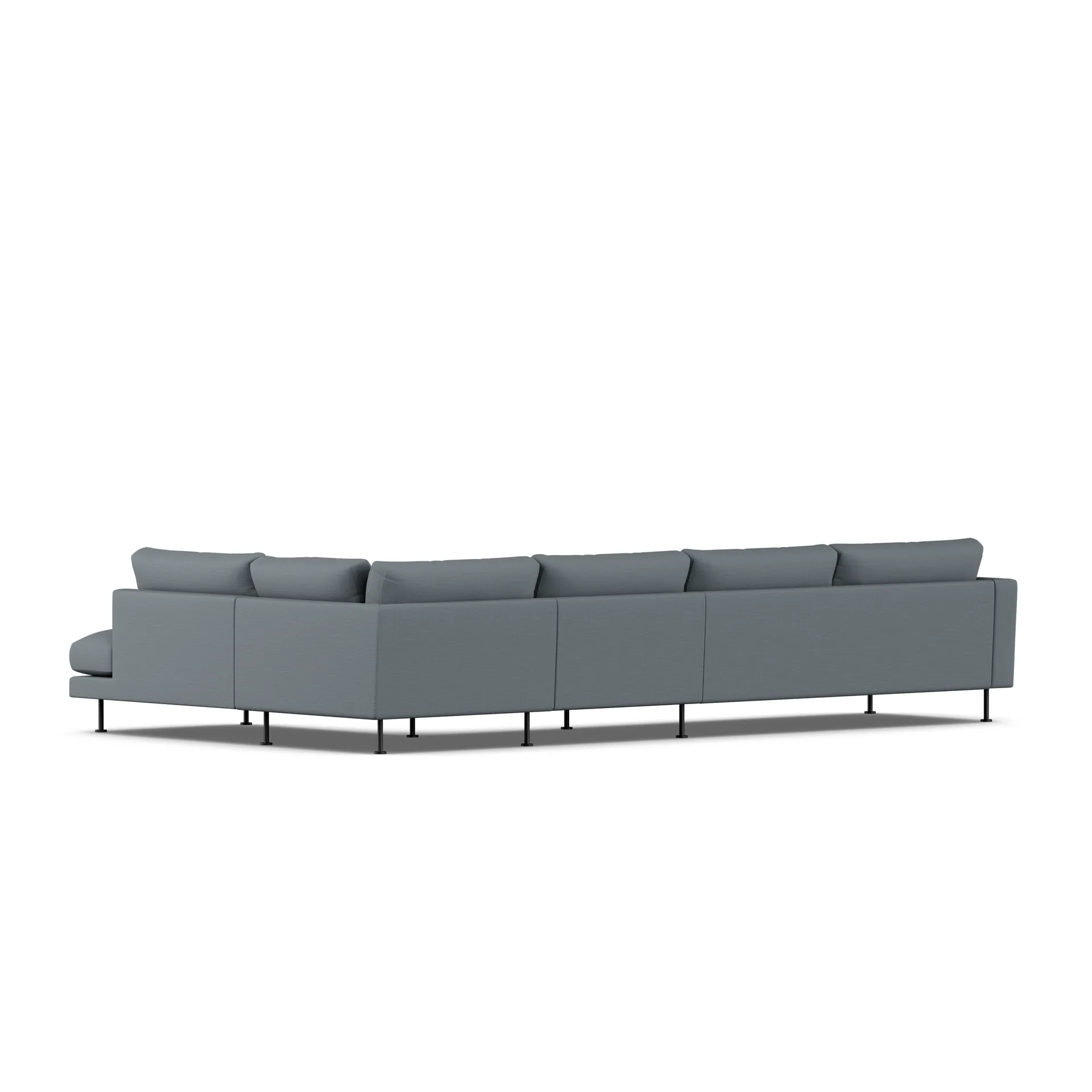 Bredhult sofa, Same Blue 6678-zwart staal, 4-zits B1 1898