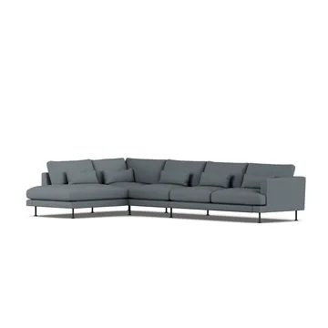 Bredhult sofa - Same Blue 6678-zwart staal, 4-zits B2 - 1898