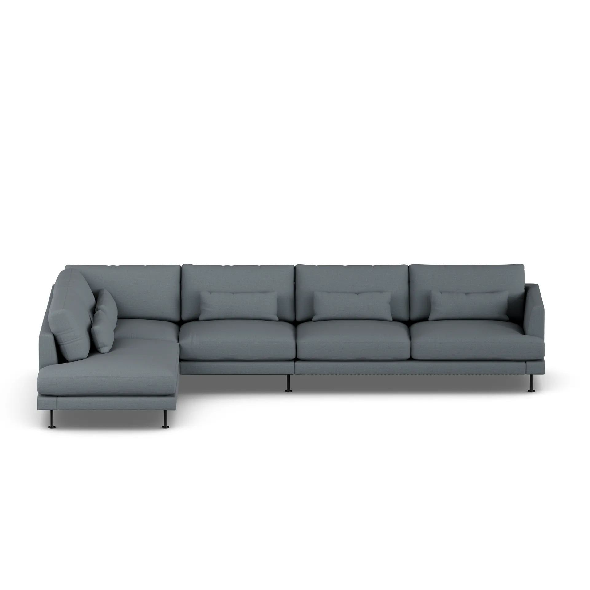 Bredhult sofa, Same Blue 6678-zwart staal, 4-zits B2 1898