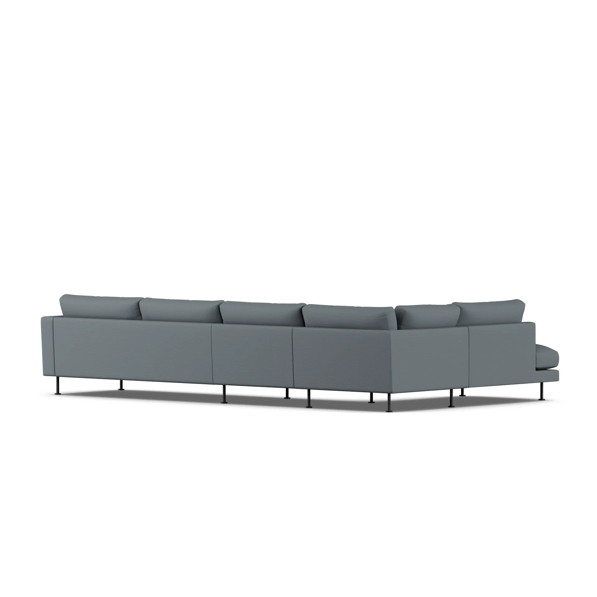 Bredhult sofa, Same Blue 6678-zwart staal, 4-zits B2 1898