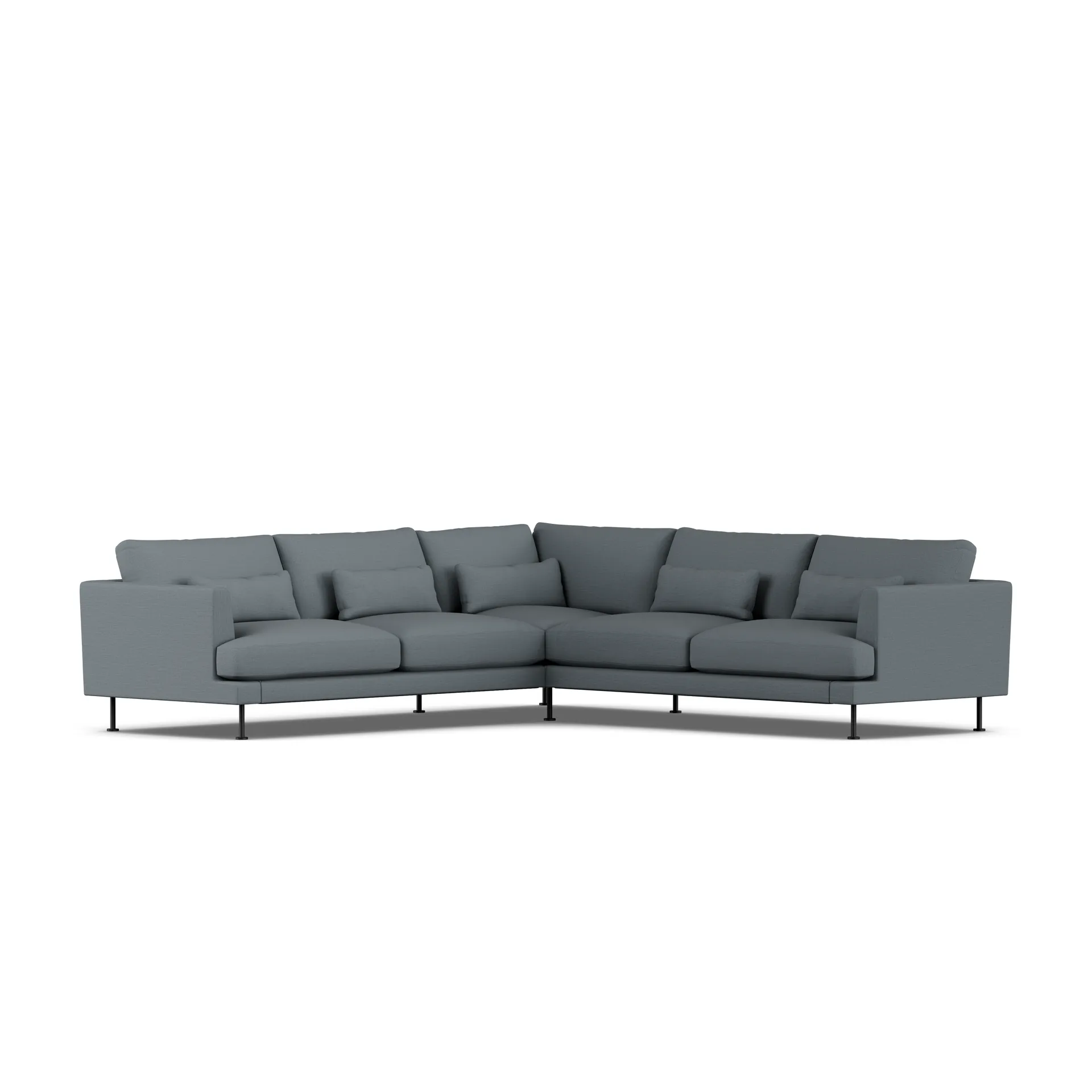 Bredhult sofa, Same Blue 6678-zwart staal, hoekbank F 1898