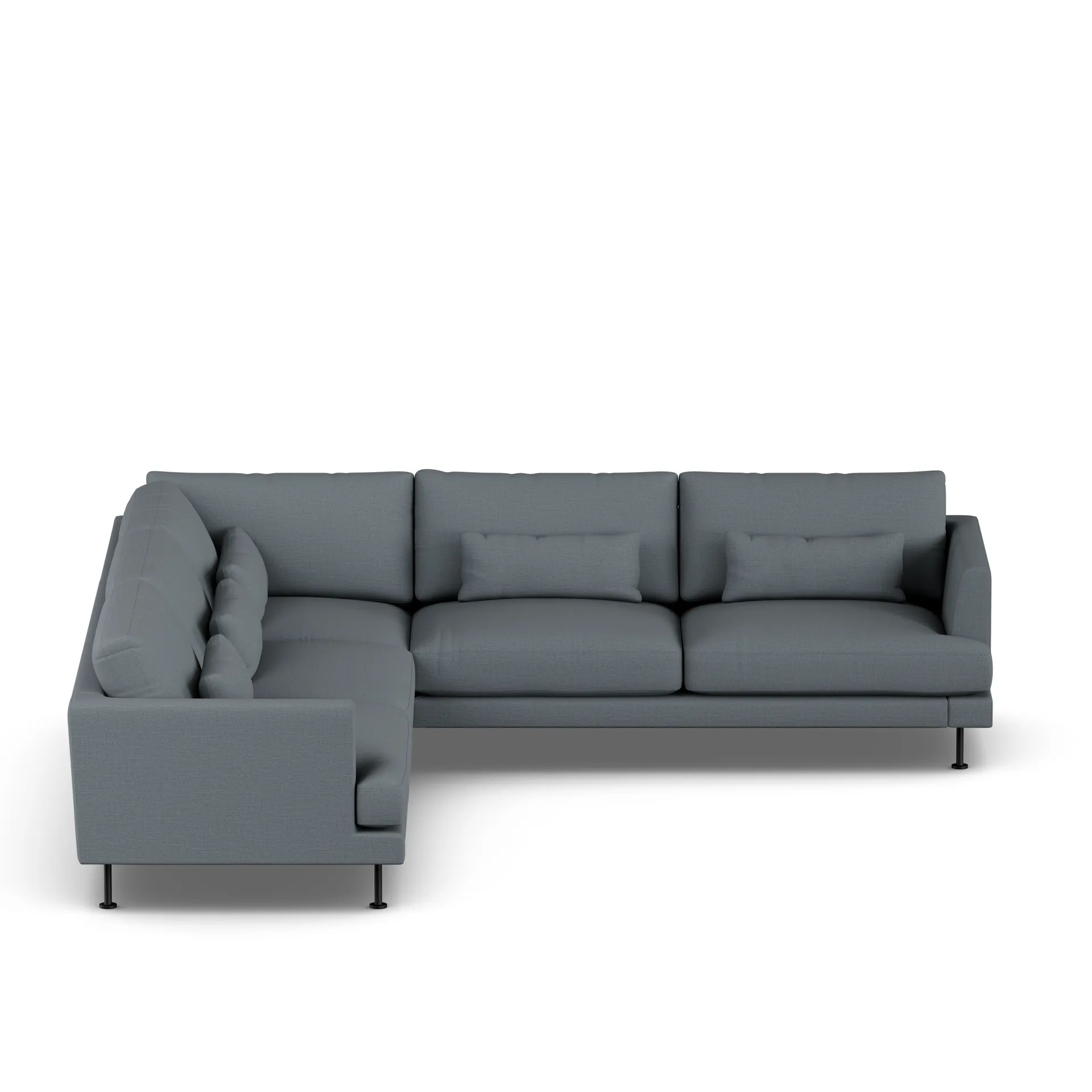 Bredhult sofa, Same Blue 6678-zwart staal, hoekbank F 1898
