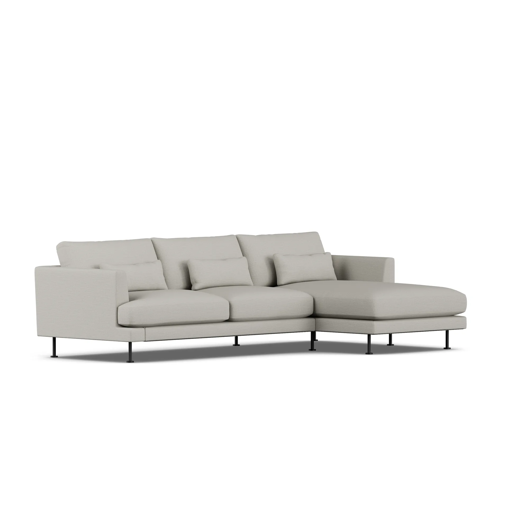 Bredhult sofa, Same Grey 6673-zwart staal, 2,5-zits C1 1898