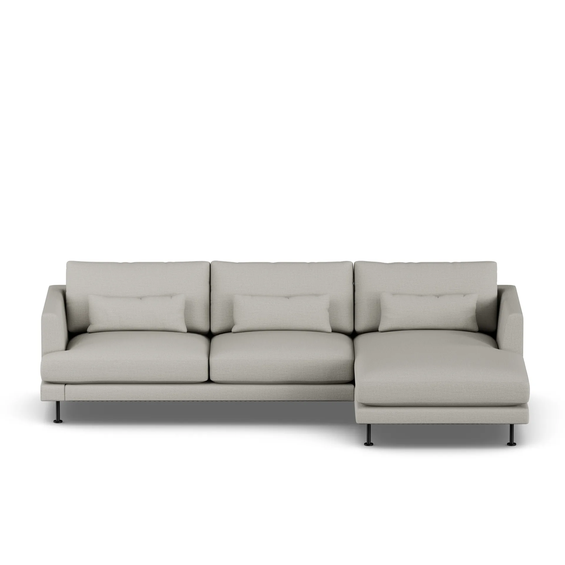 Bredhult sofa, Same Grey 6673-zwart staal, 2,5-zits C1 1898