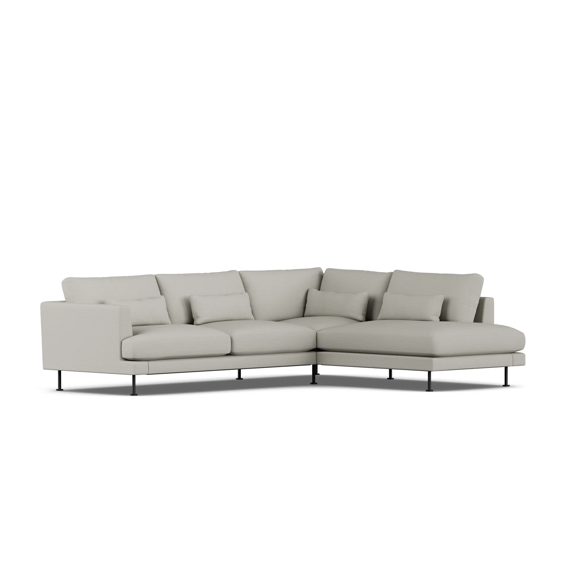 Bredhult sofa, Same Grey 6673-zwart staal, 3-zits A1 1898