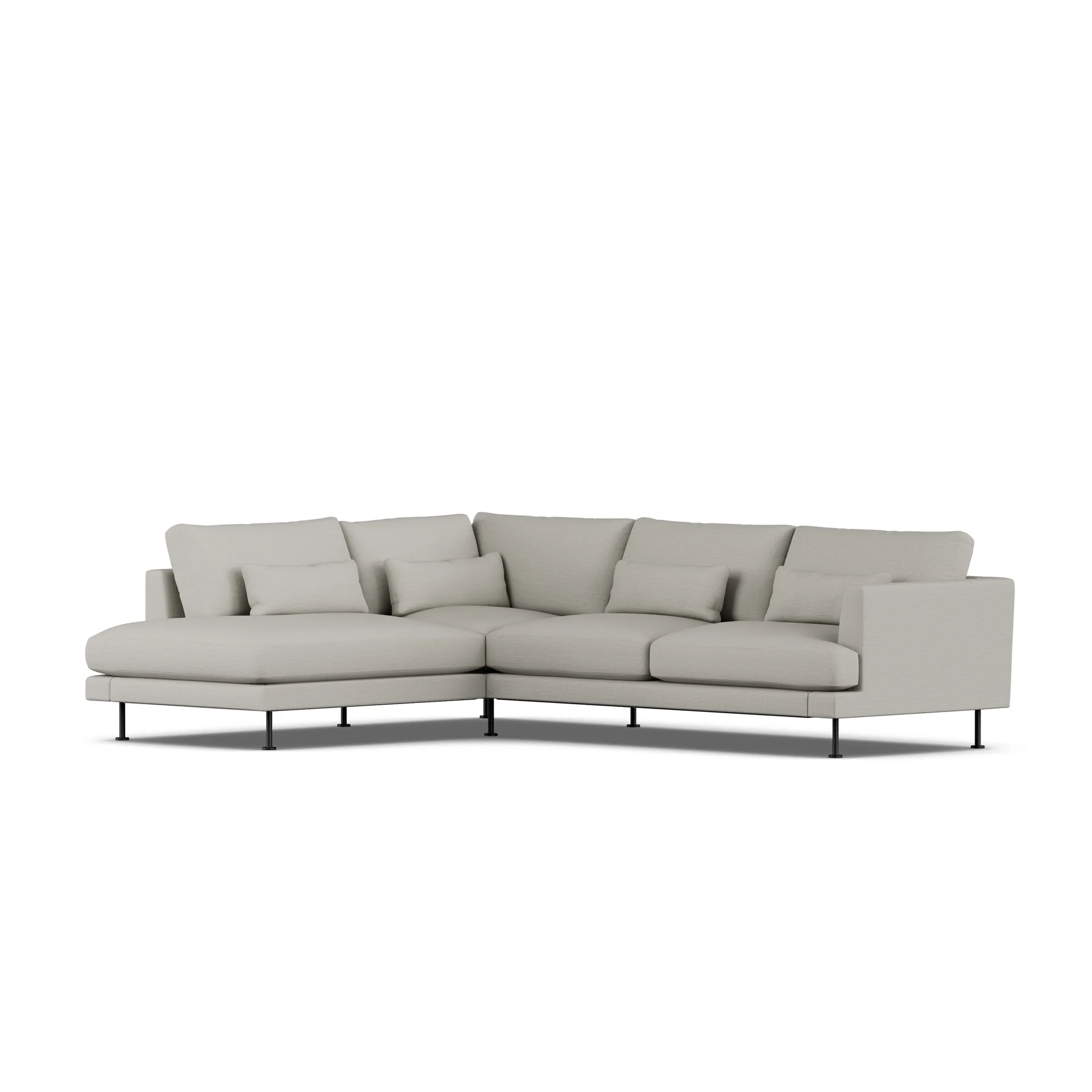 Bredhult sofa, Same Grey 6673-zwart staal, 3-zits A2 1898