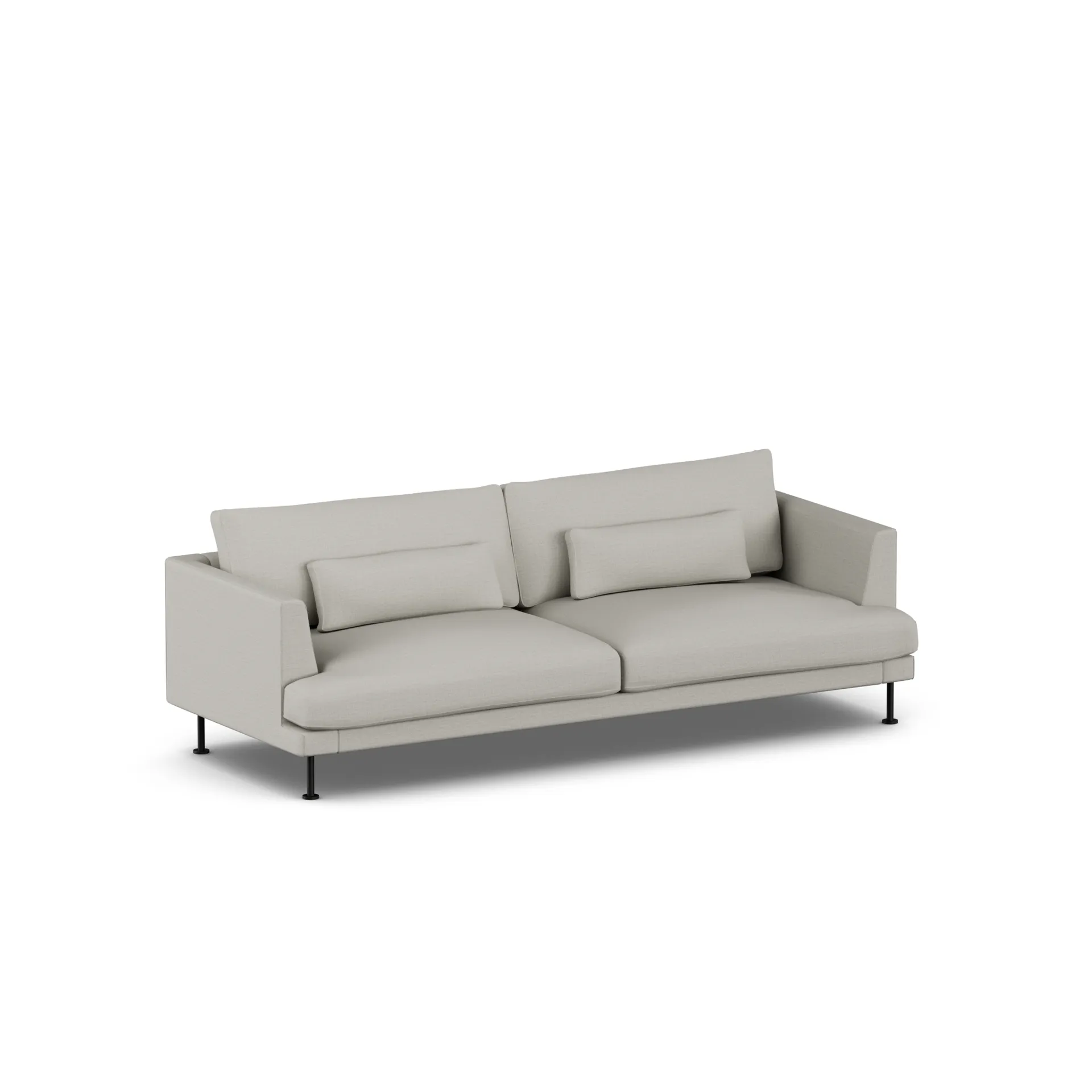 Bredhult sofa, Same Grey 6673-zwart staal, 3-zits 1898