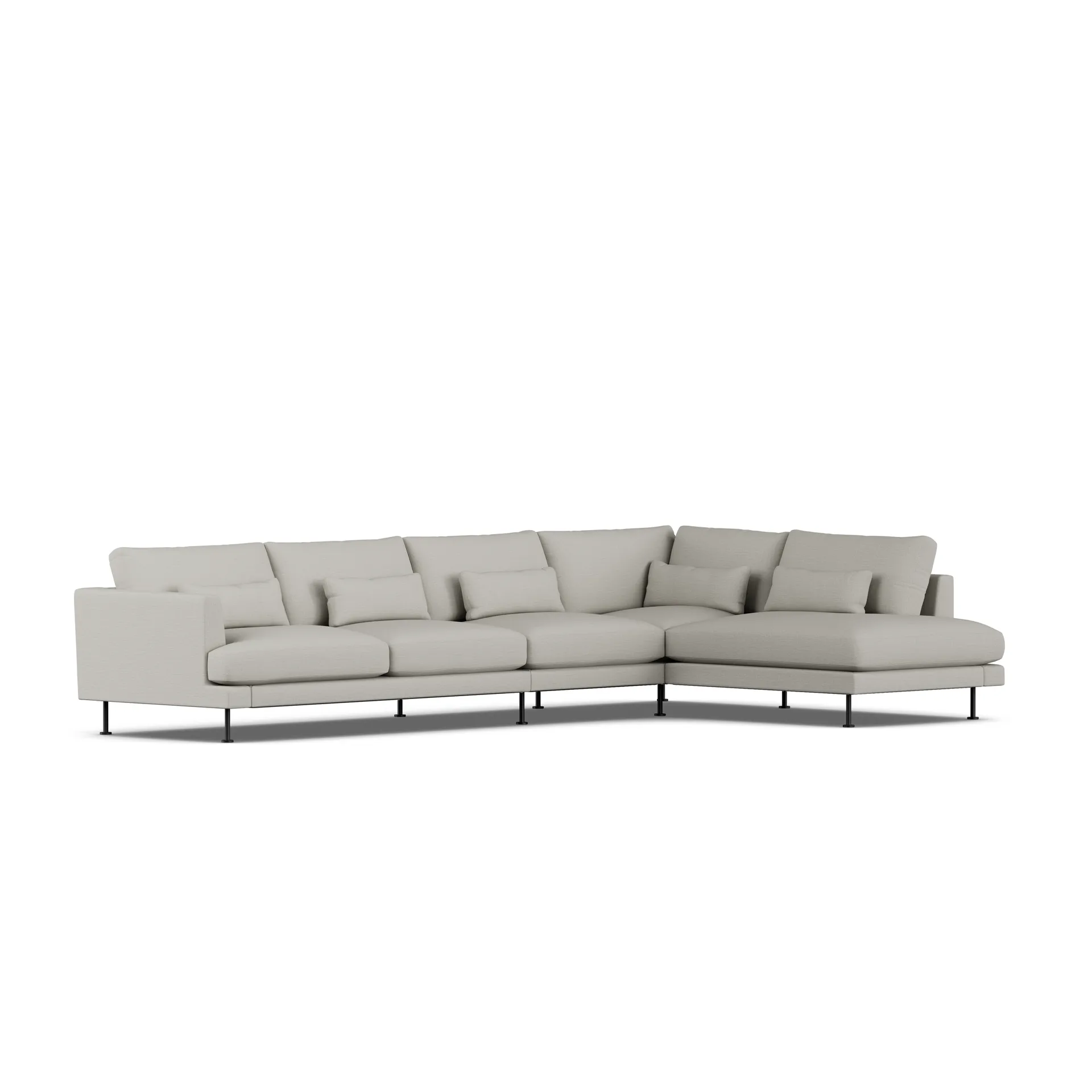 Bredhult sofa, Same Grey 6673-zwart staal, 4-zits B1 1898