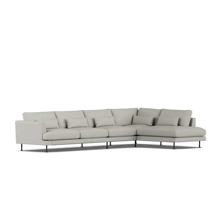 Bredhult sofa - Same Grey 6673-zwart staal, 4-zits B1 - 1898