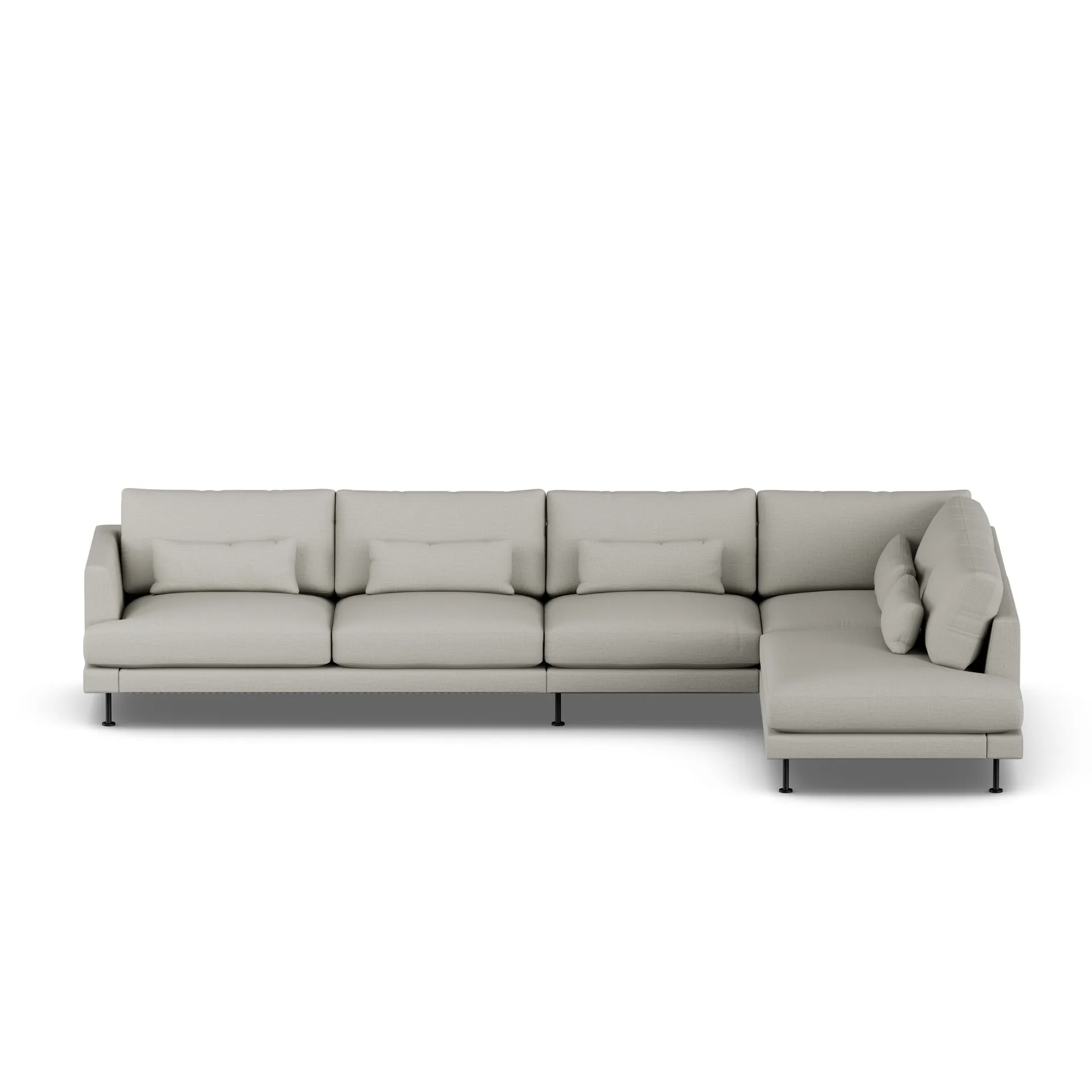 Bredhult sofa, Same Grey 6673-zwart staal, 4-zits B1 1898