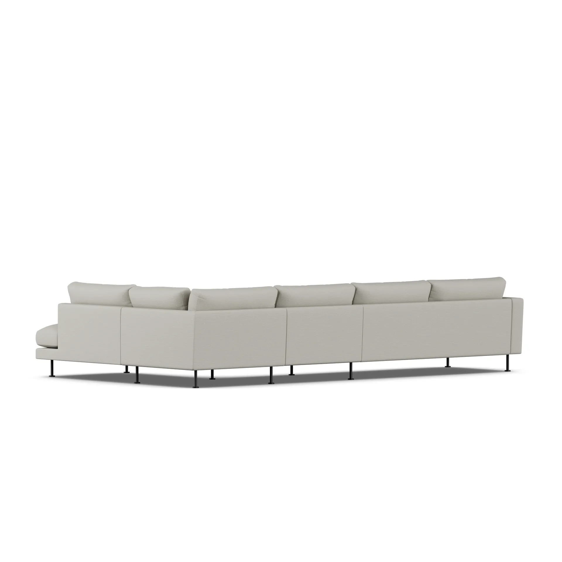 Bredhult sofa, Same Grey 6673-zwart staal, 4-zits B1 1898