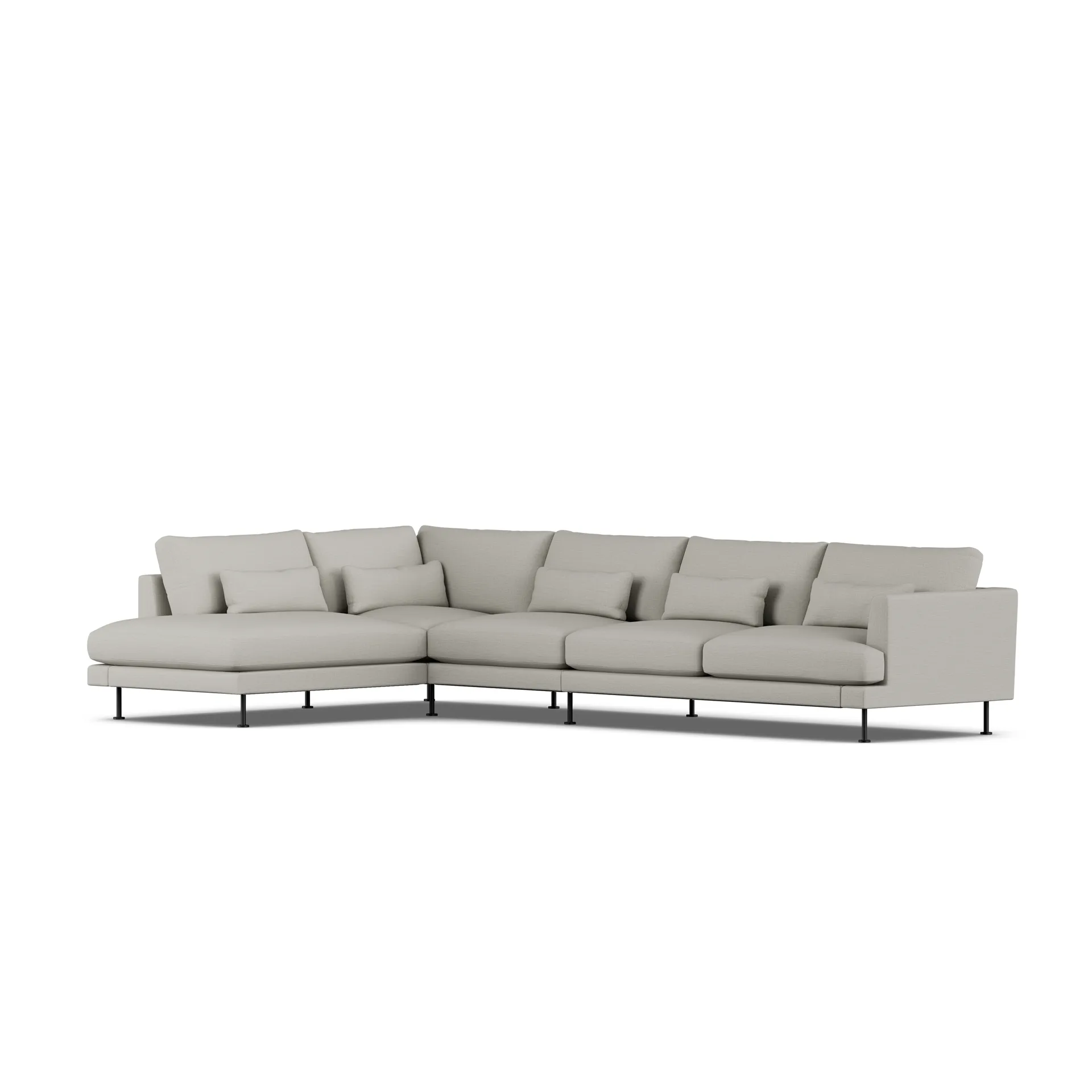 Bredhult sofa, Same Grey 6673-zwart staal, 4-zits B2 1898